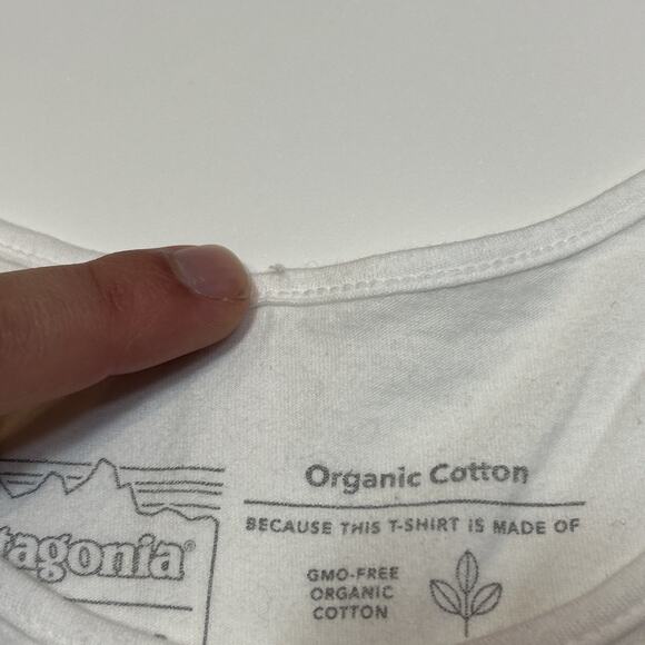 Patagonia Women’s Small Pastel P-6 Logo Organic Cotton High Neck Tank Top White - Picture 14 of 14